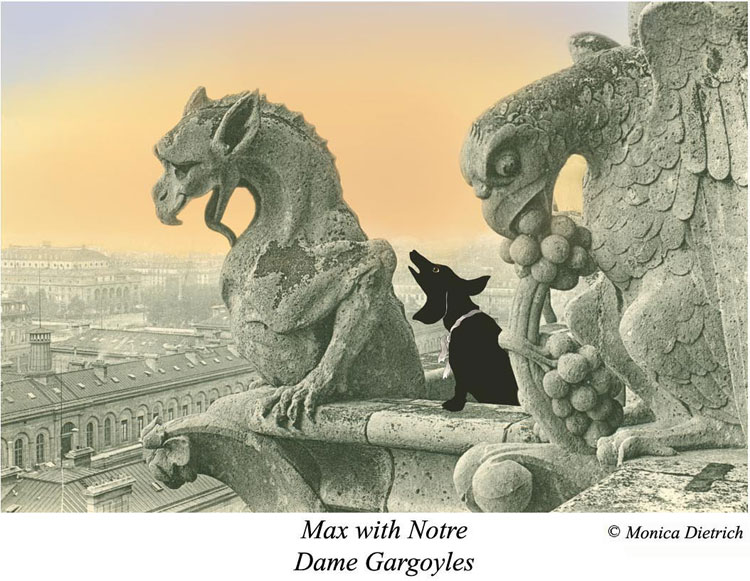 Max with Notre Dame Gargoyles
